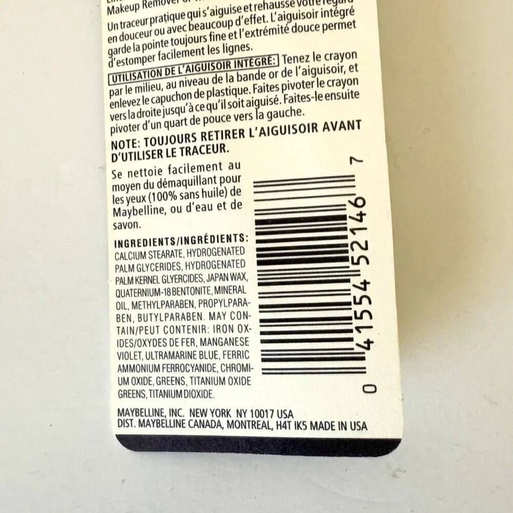 NEW Maybelline Expert Eyes Liner SLATE GRAY 0.01 oz Hypoallergenic Sharpener